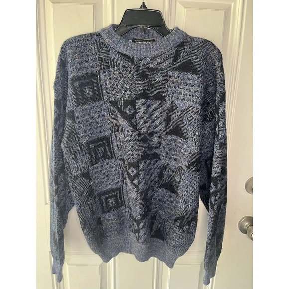 Vtg Peter England Sweater Size Large Mens Knit Wool Blend Pullover 80s - Picture 1 of 5